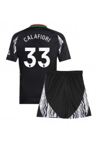 Arsenal Riccardo Calafiori #33 Babytruitje Uit tenue Kind 2024-25 Korte Mouw (+ Korte broeken)